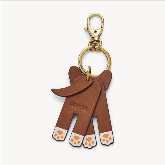 Fossil Sofia Key Dog Key Chain, Brown - Picture 3 of 6